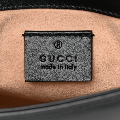 Gucci Calfskin Matelasse Mini GG Marmont Top Handle Shoulder Bag Black 6 of 13