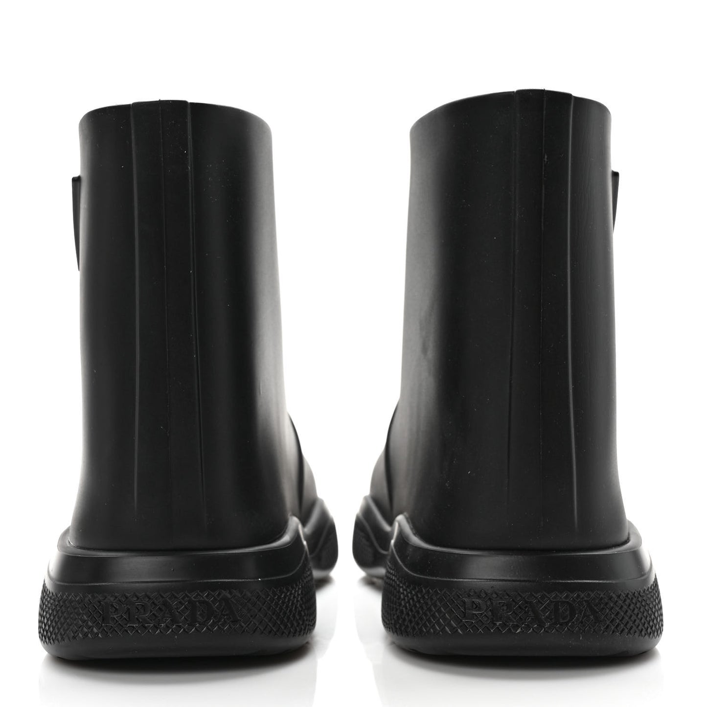 Soft Mellow Rubber Triangle Logo Embossed Womens 25mm Booties 41 Black