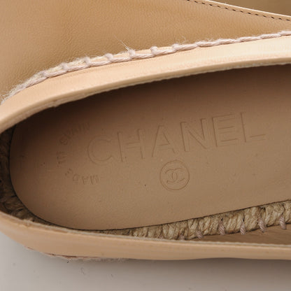 Chanel Lambskin CC Espadrilles 38 Beige Black 9 of 9
