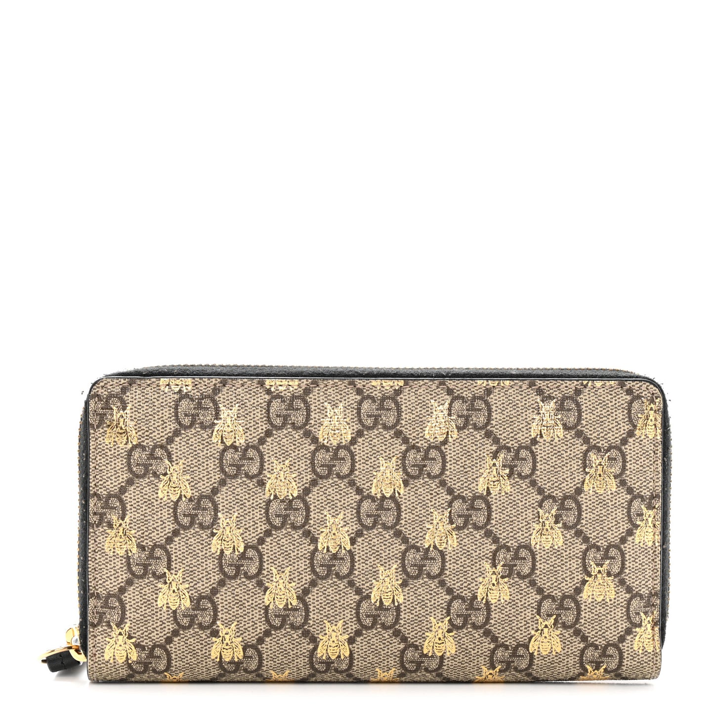 GG Supreme Monogram Bees Zip Around Wallet