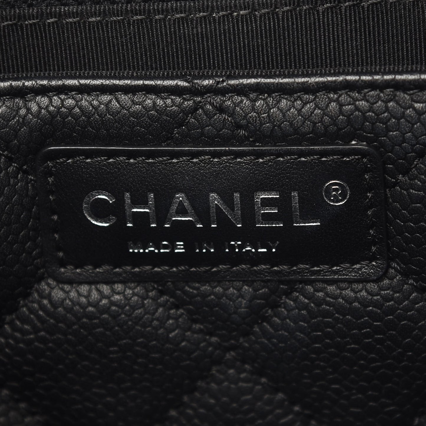 Caviar Quilted Large CC Box Shopping Tote Black
