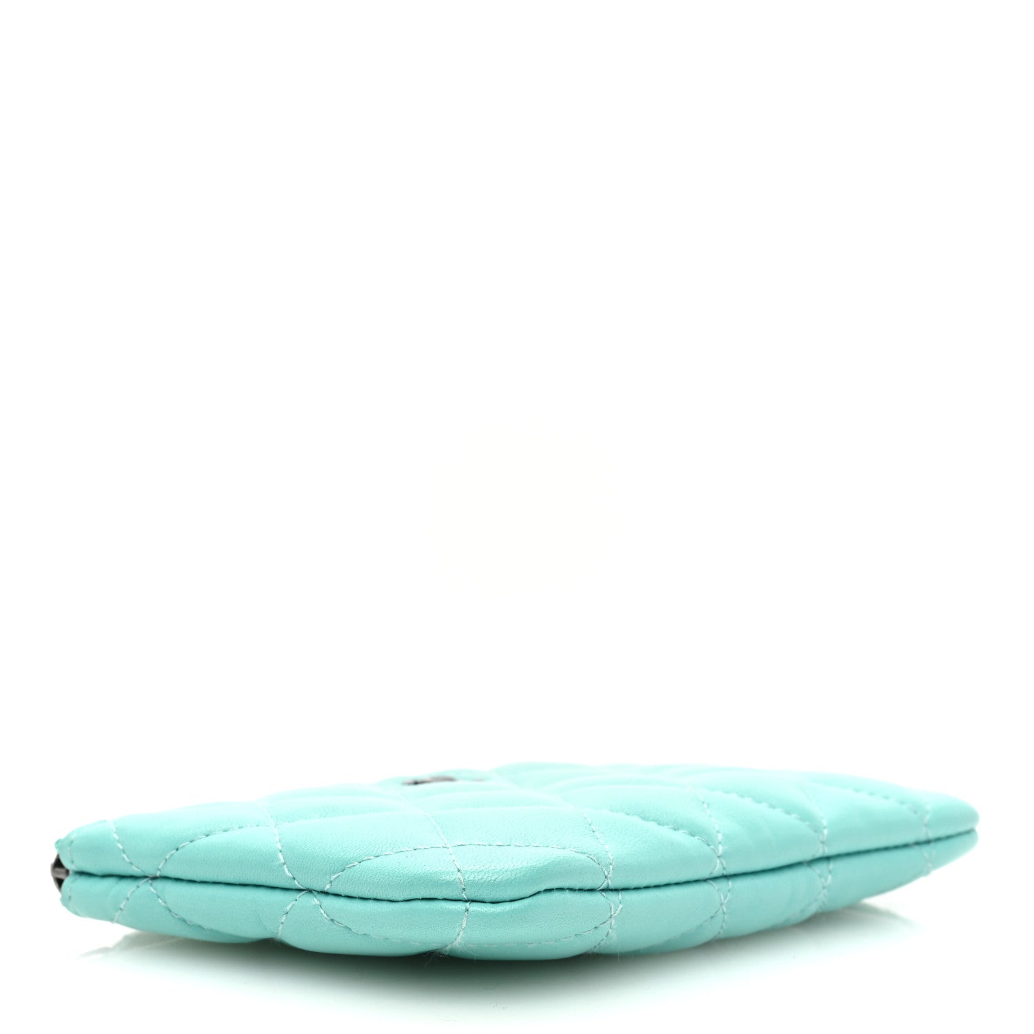 Chanel Lambskin Quilted Small Cosmetic Case Turquoise 4 of 12