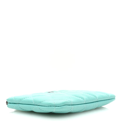 Chanel Lambskin Quilted Small Cosmetic Case Turquoise 4 of 12