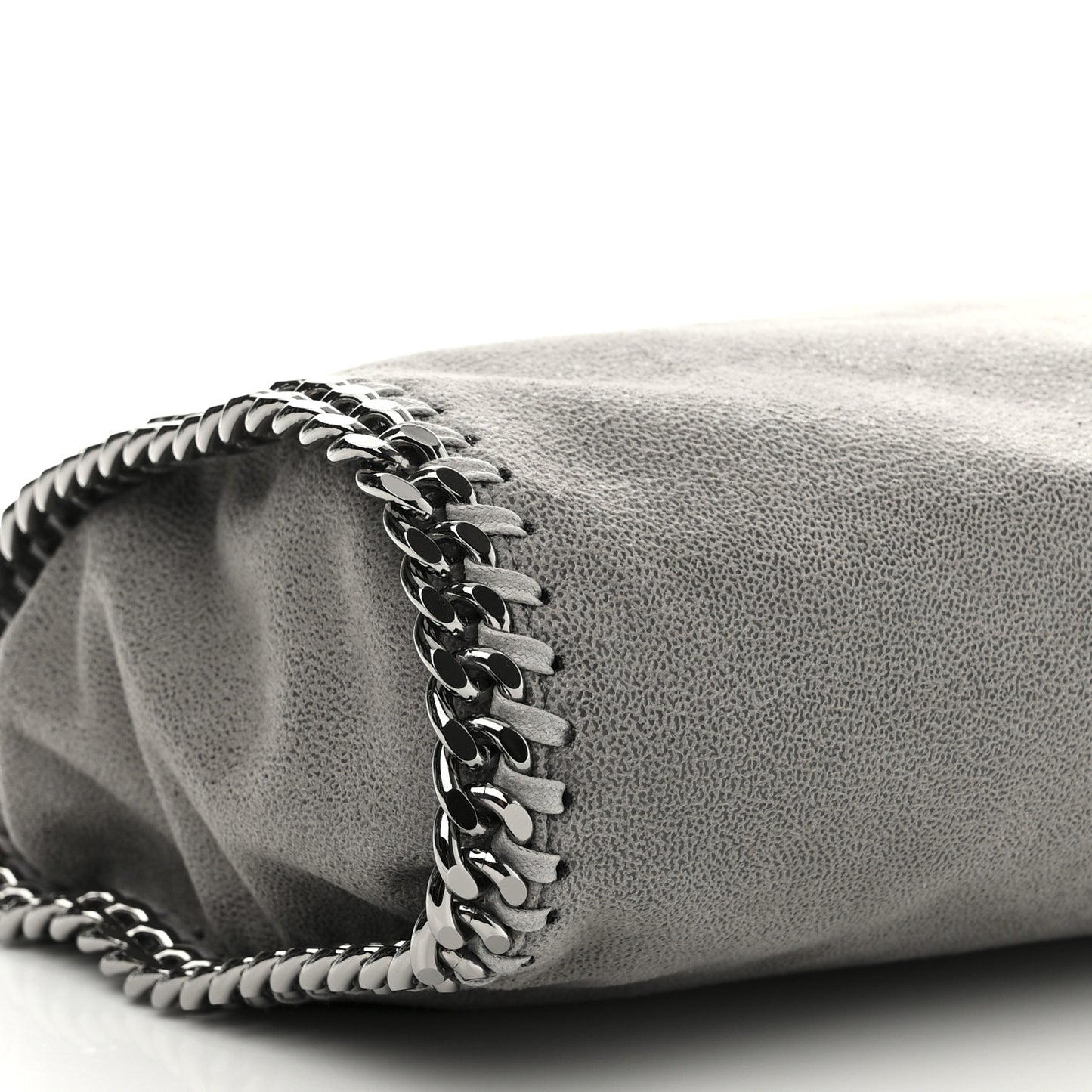 Shaggy Deer Mini Falabella Fold Over Tote Light Grey