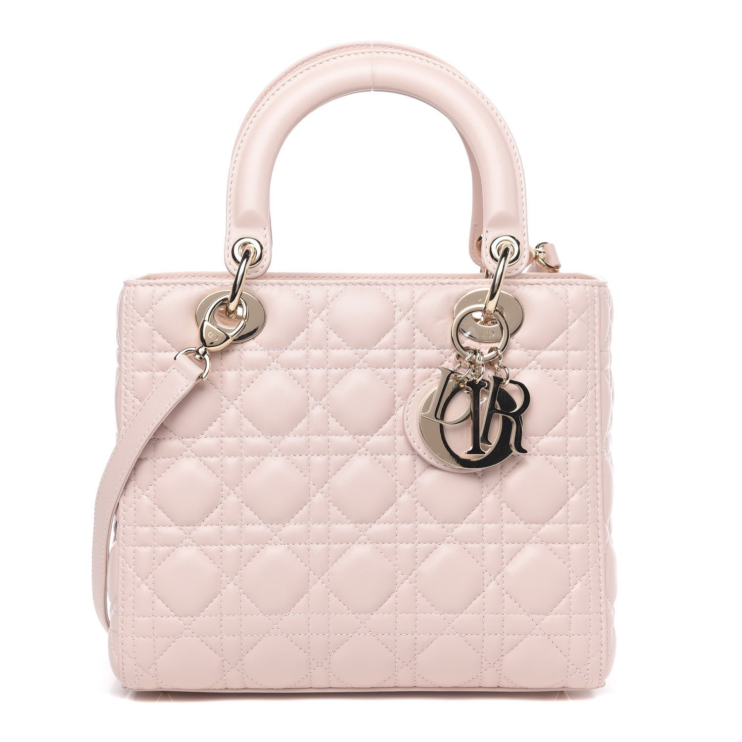 Christian Dior Lambskin Cannage Medium Lady Dior Light Pink 1 of 10