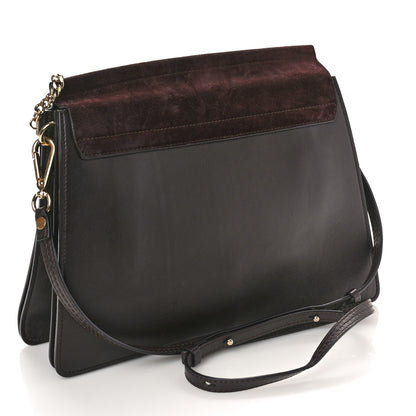 Chloe Calfskin Suede Medium Faye Shoulder Bag Carbon Brown 3 of 11