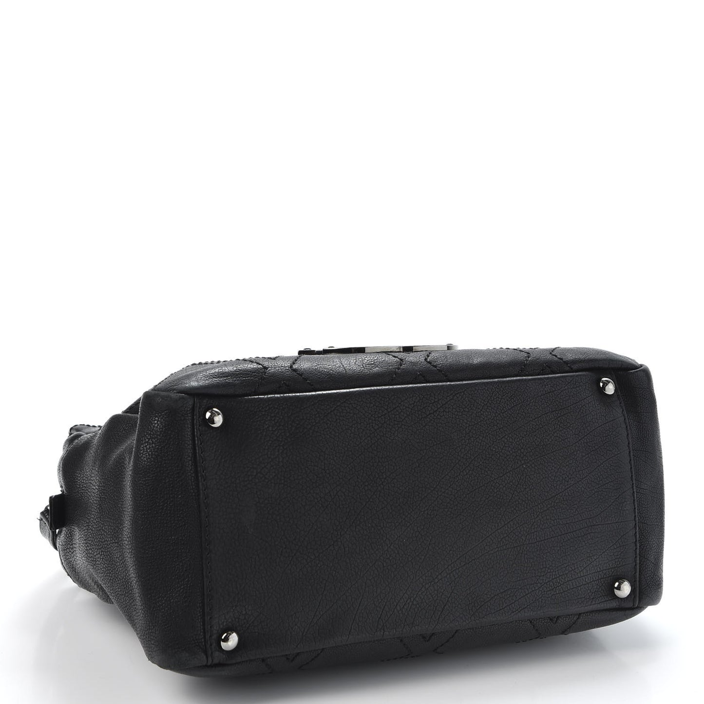Calfskin Small Diamond Stitch Tote Black