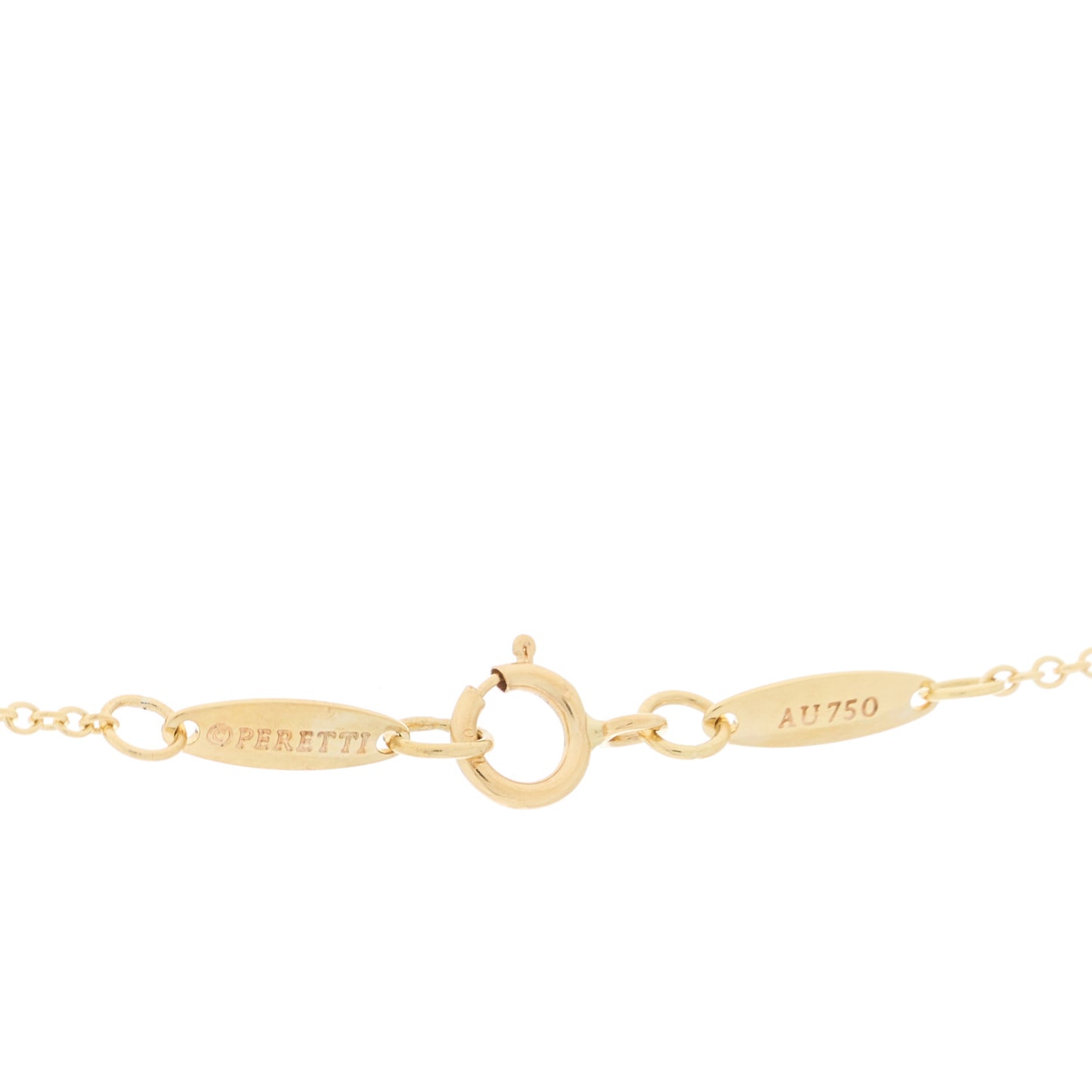 18K Yellow Gold 18mm Elsa Peretti Bean Pendant Necklace