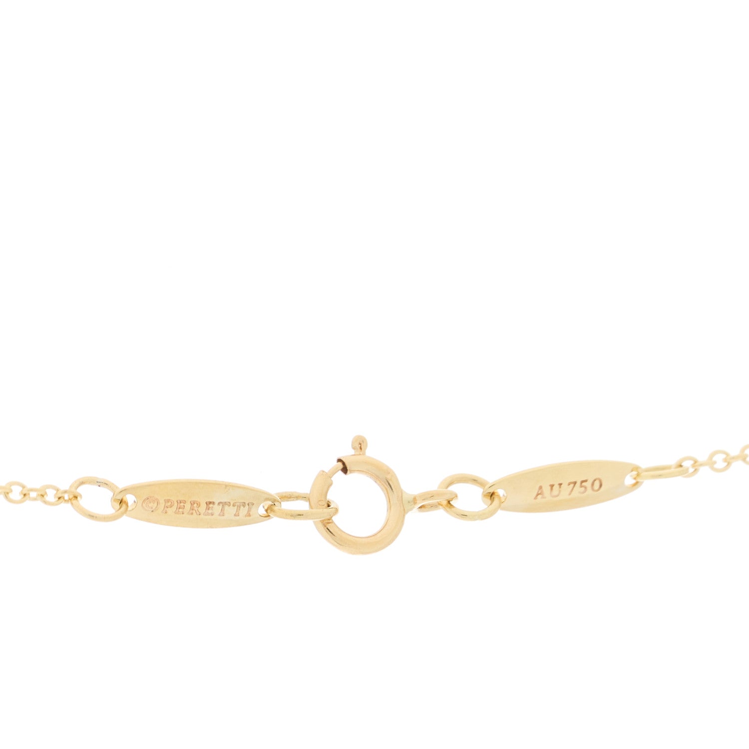 Tiffany 18K Yellow Gold 18mm Elsa Peretti Bean Pendant Necklace 4 of 5