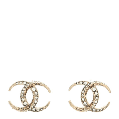Chanel Crystal CC Moon Earrings Gold 1 of 4