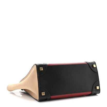 Celine Drummed Calfskin Micro Tri-Color Luggage Rust 4 of 9