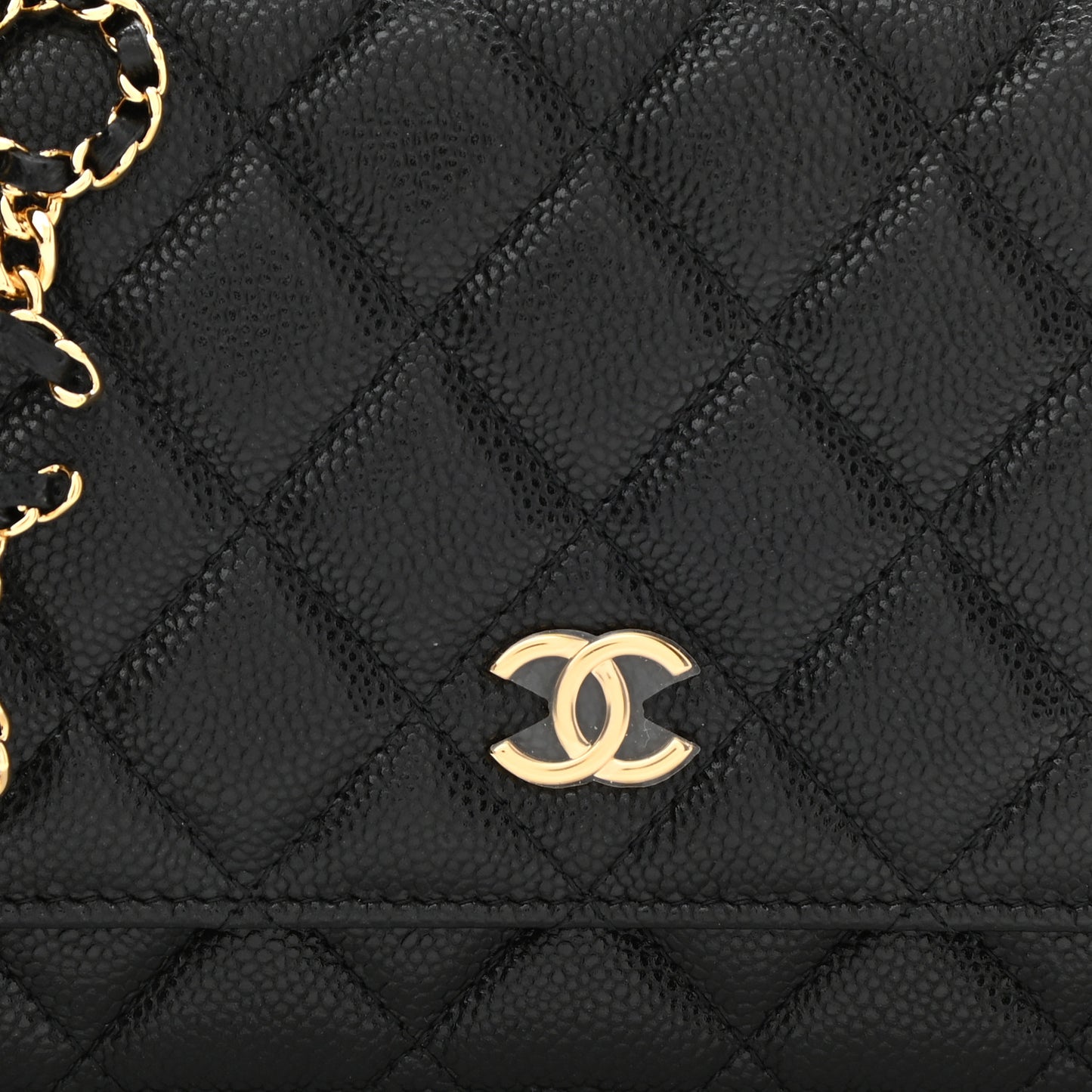 Caviar Quilted Miss Coco Wallet On Chain WOC Black