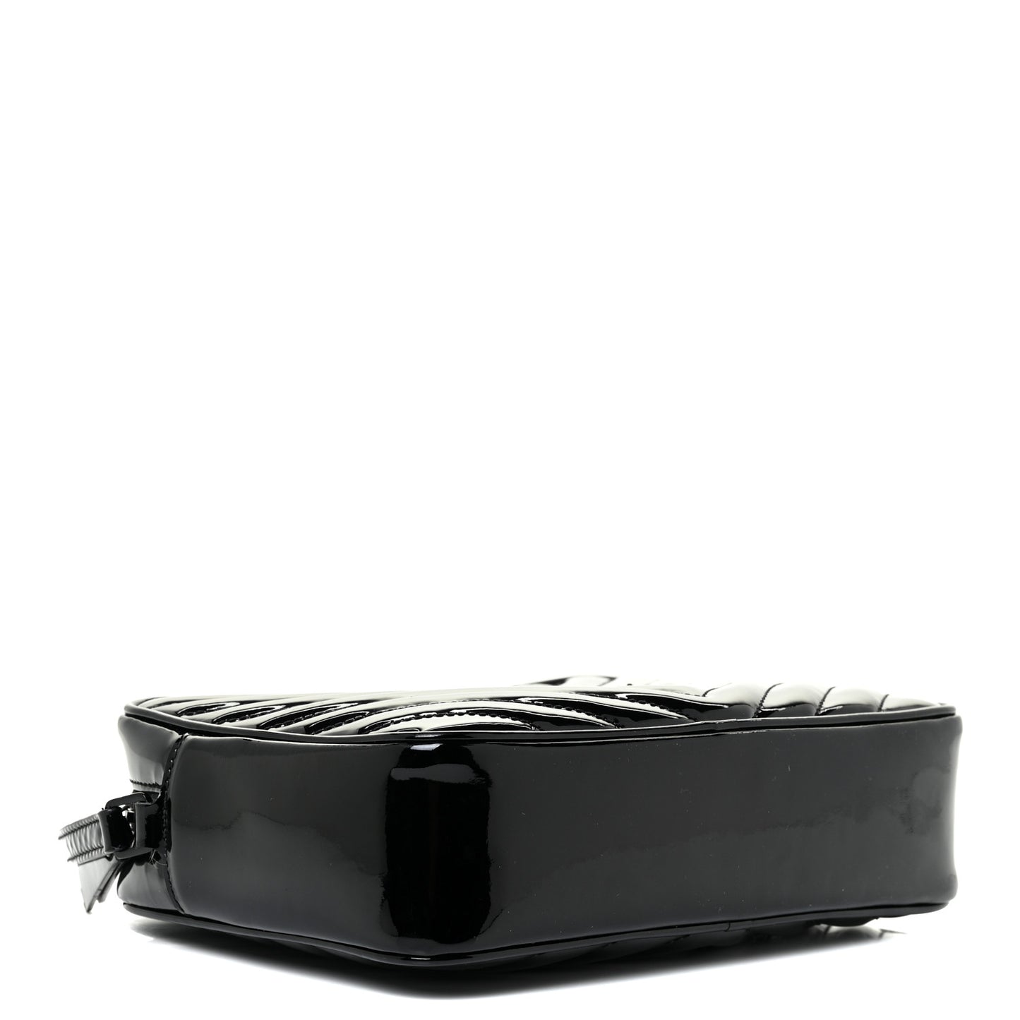 Patent Calfskin Matelasse Monogram Lou Camera Bag Black