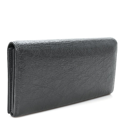 Balenciaga Agneau Classic Silver Hardware Money Wallet Gris Fossile 3 of 7