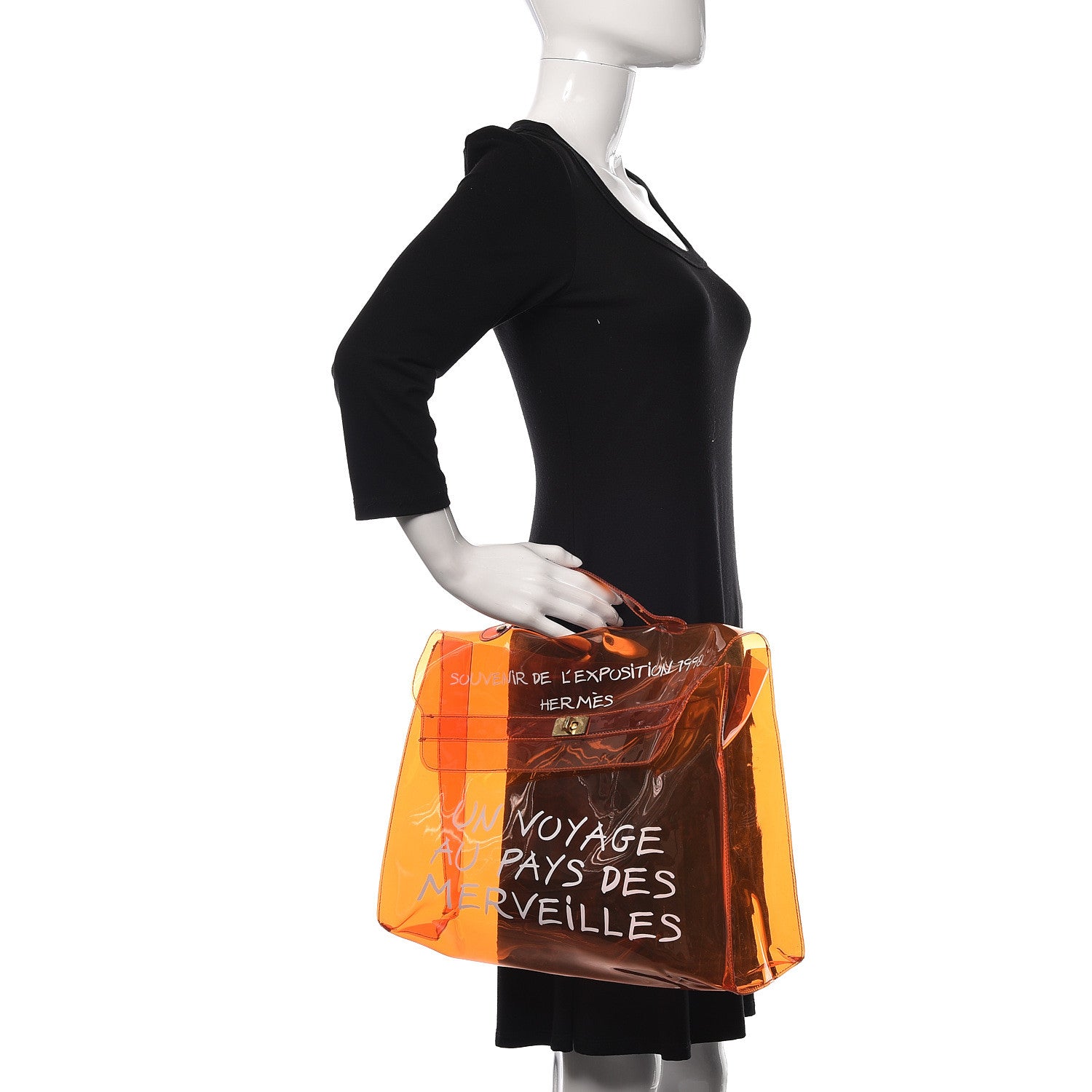 Hermes Vinyl Souvenir De L'Exposition Kelly Orange 2 of 13