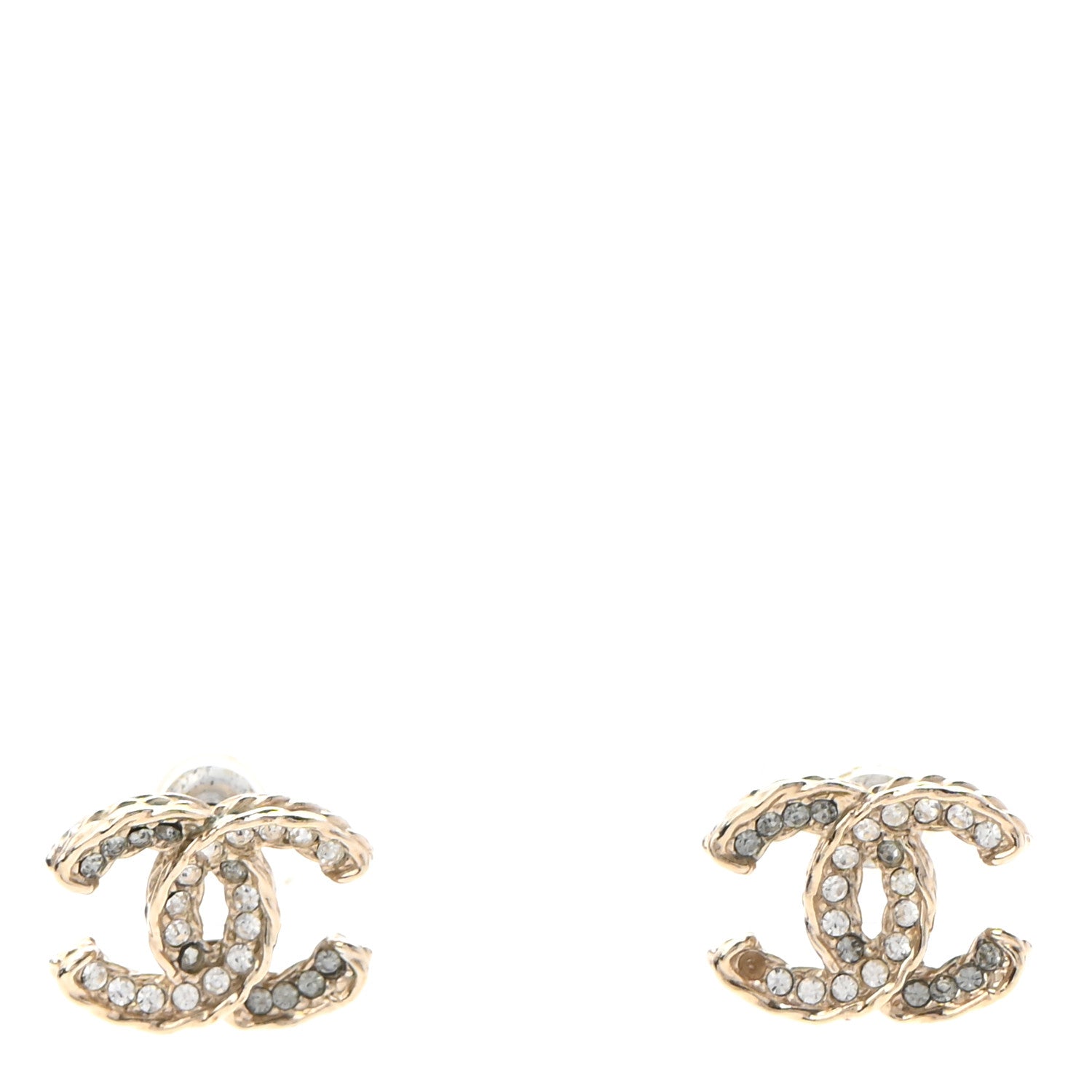 Chanel Crystal CC Earrings Light Gold 1 of 4