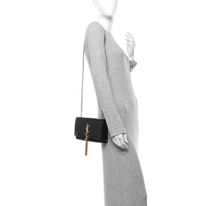 Saint Laurent Patent Small Classic Monogram Kate Tassel Satchel Black 2 of 12