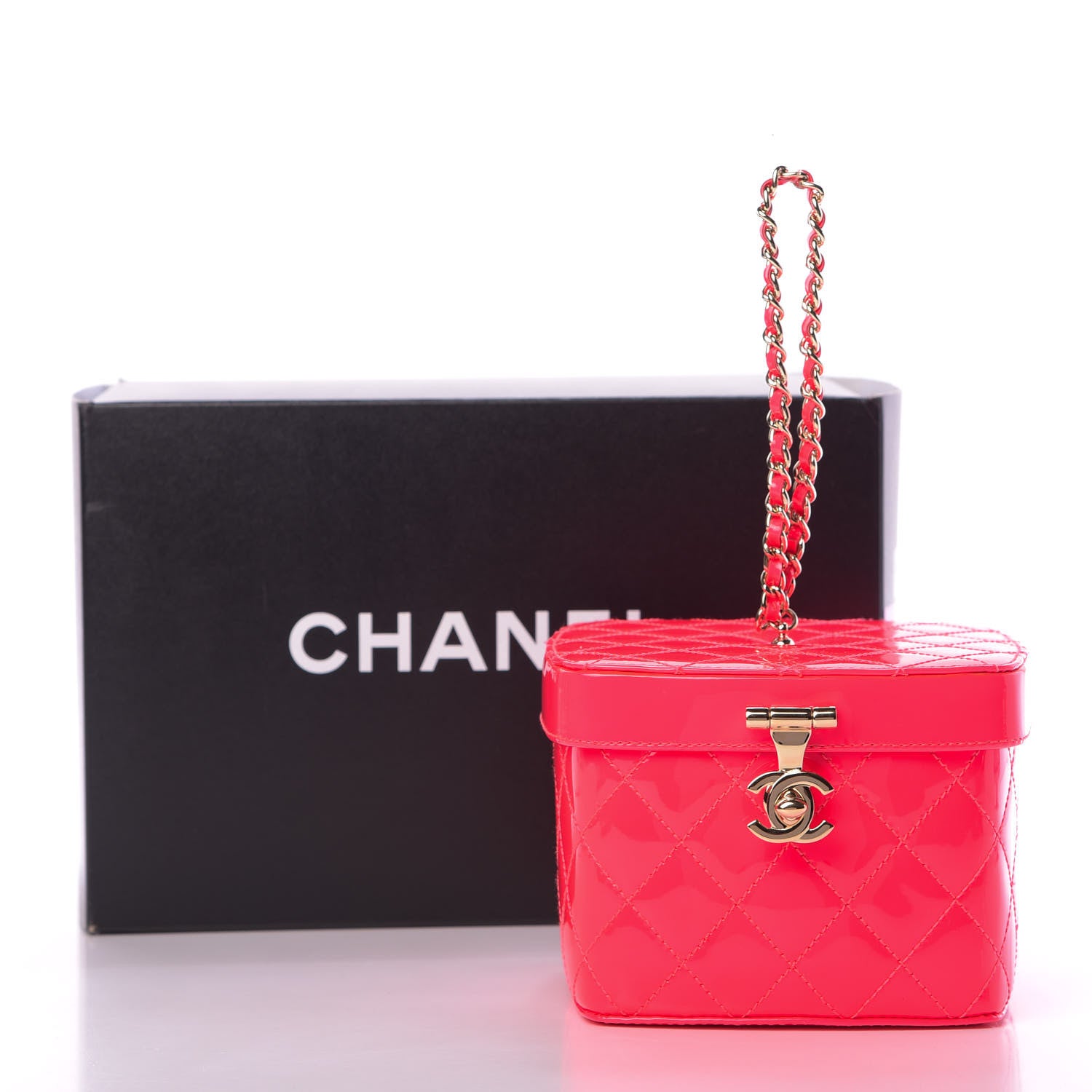 Chanel Patent Calfskin Minaudiere Vanity Case Pink 10 of 10
