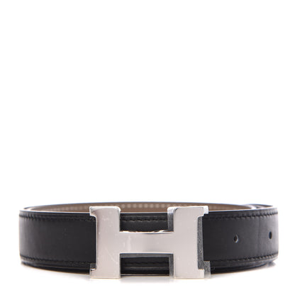 Hermes Swift Epsom 24mm Mini Constance H Belt 70 Black Etoupe 1 of 5