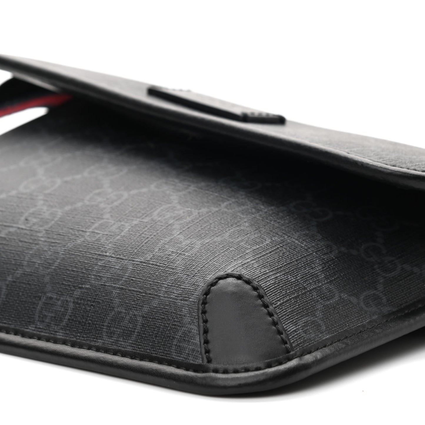 GG Supreme Monogram Web Slim Belt Bag Black Grey