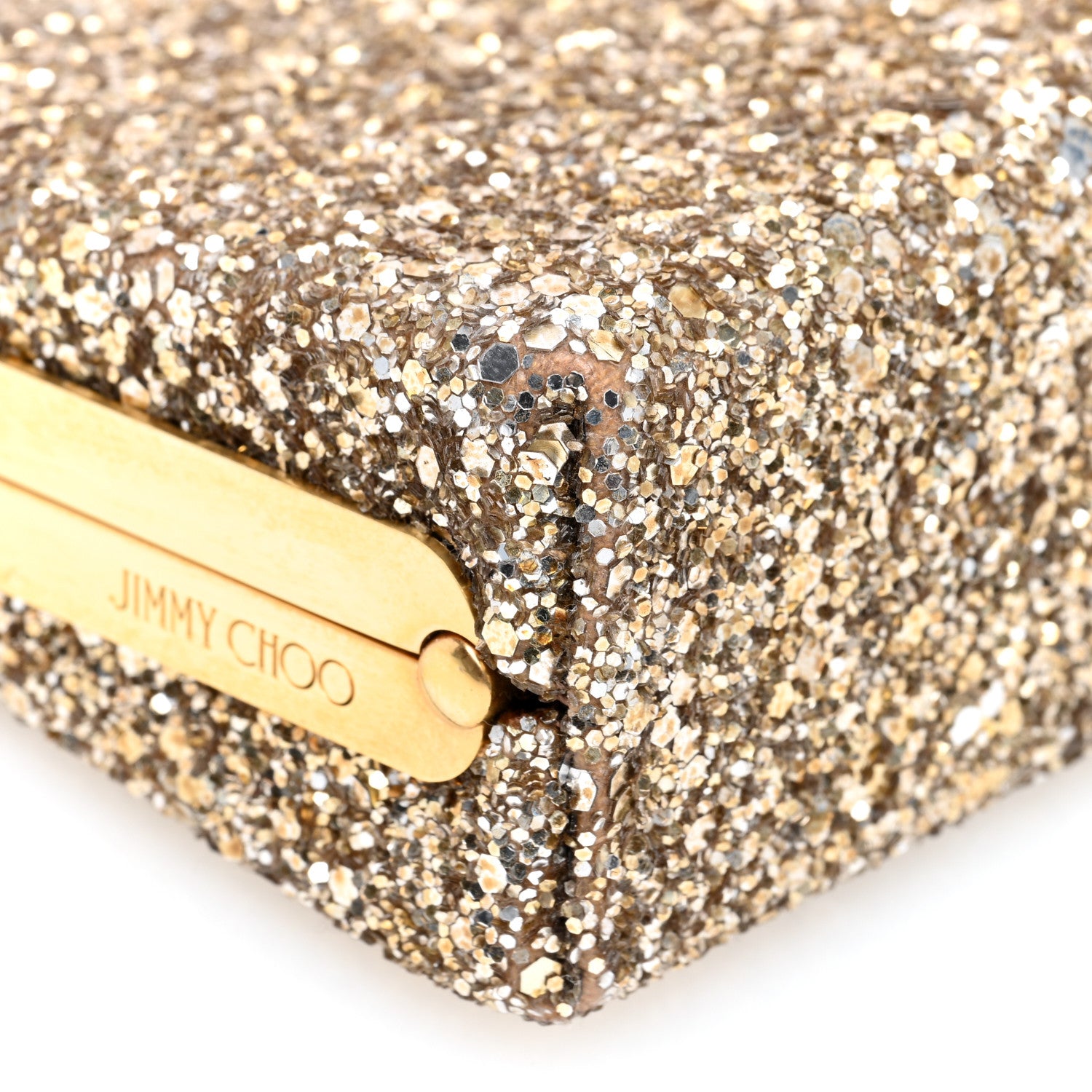 Jimmy Choo Coarse Glitter Celeste Clutch Antique Gold 8 of 10