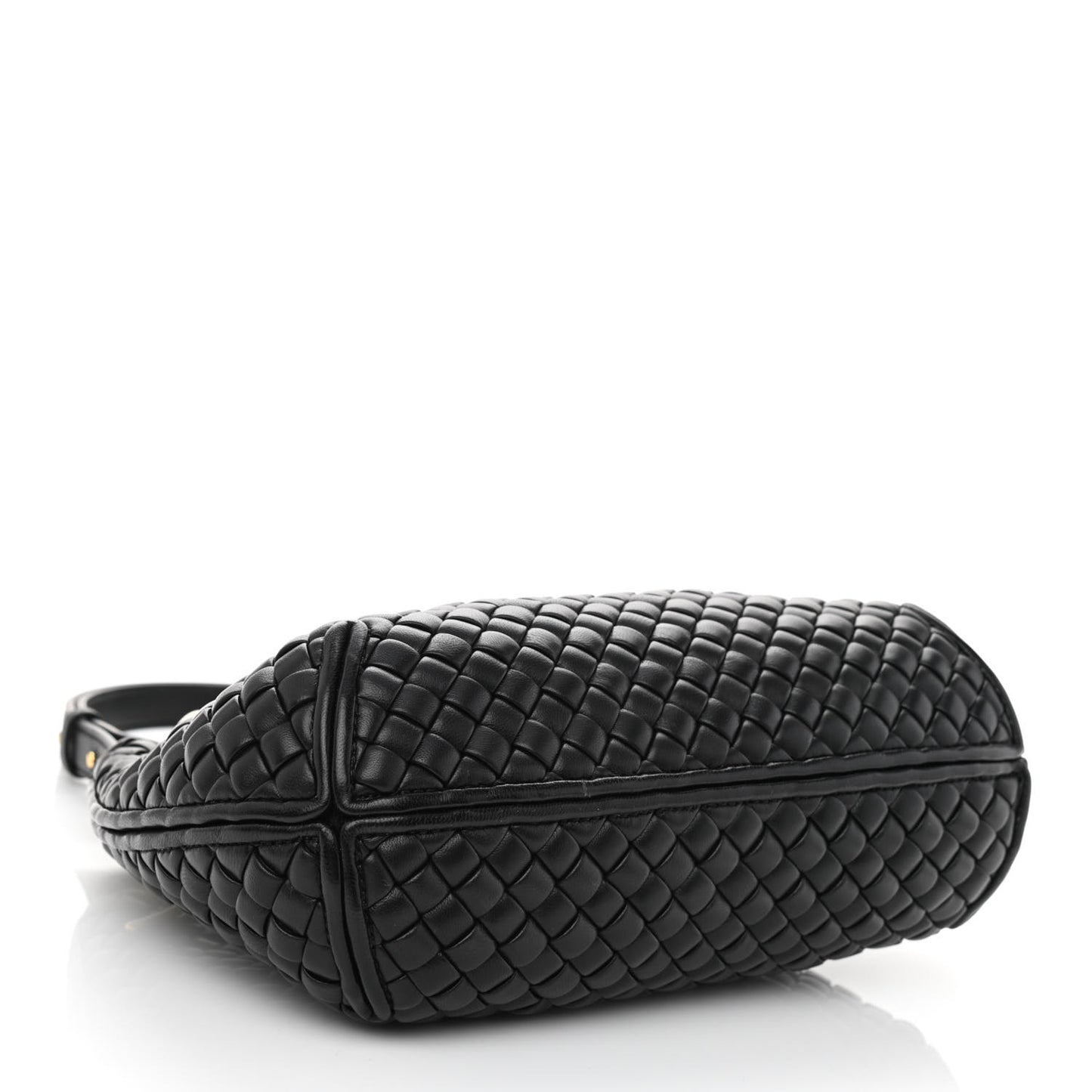 Nappa Intrecciato Small Clicker Shoulder Bag Black