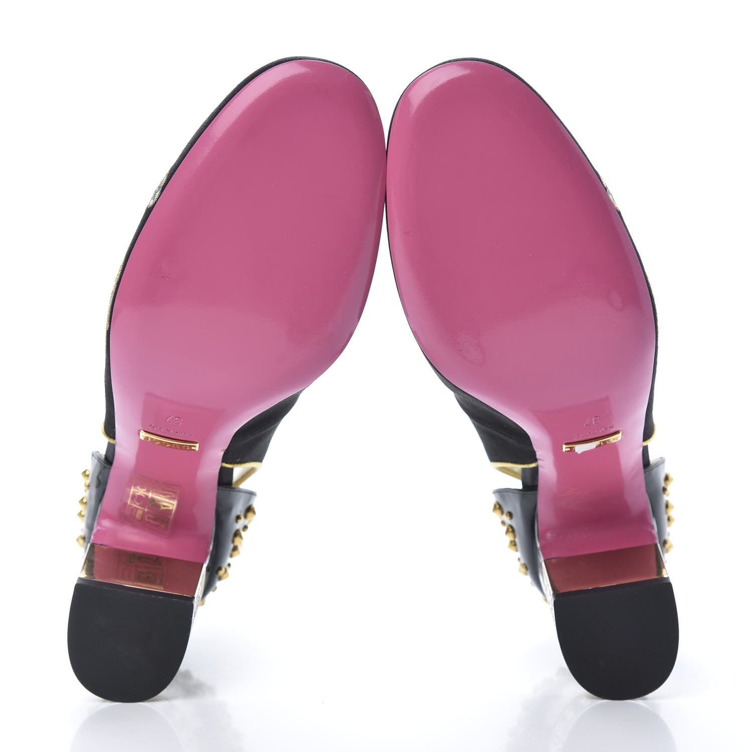 Gucci Satin Embroidered Dragon Caspar Pumps 37 Black 7 of 16