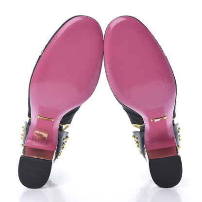 Gucci Satin Embroidered Dragon Caspar Pumps 37 Black 7 of 16