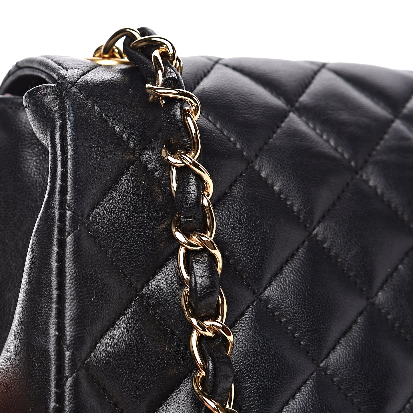 Lambskin Quilted Mini Rectangular Flap Bag Black
