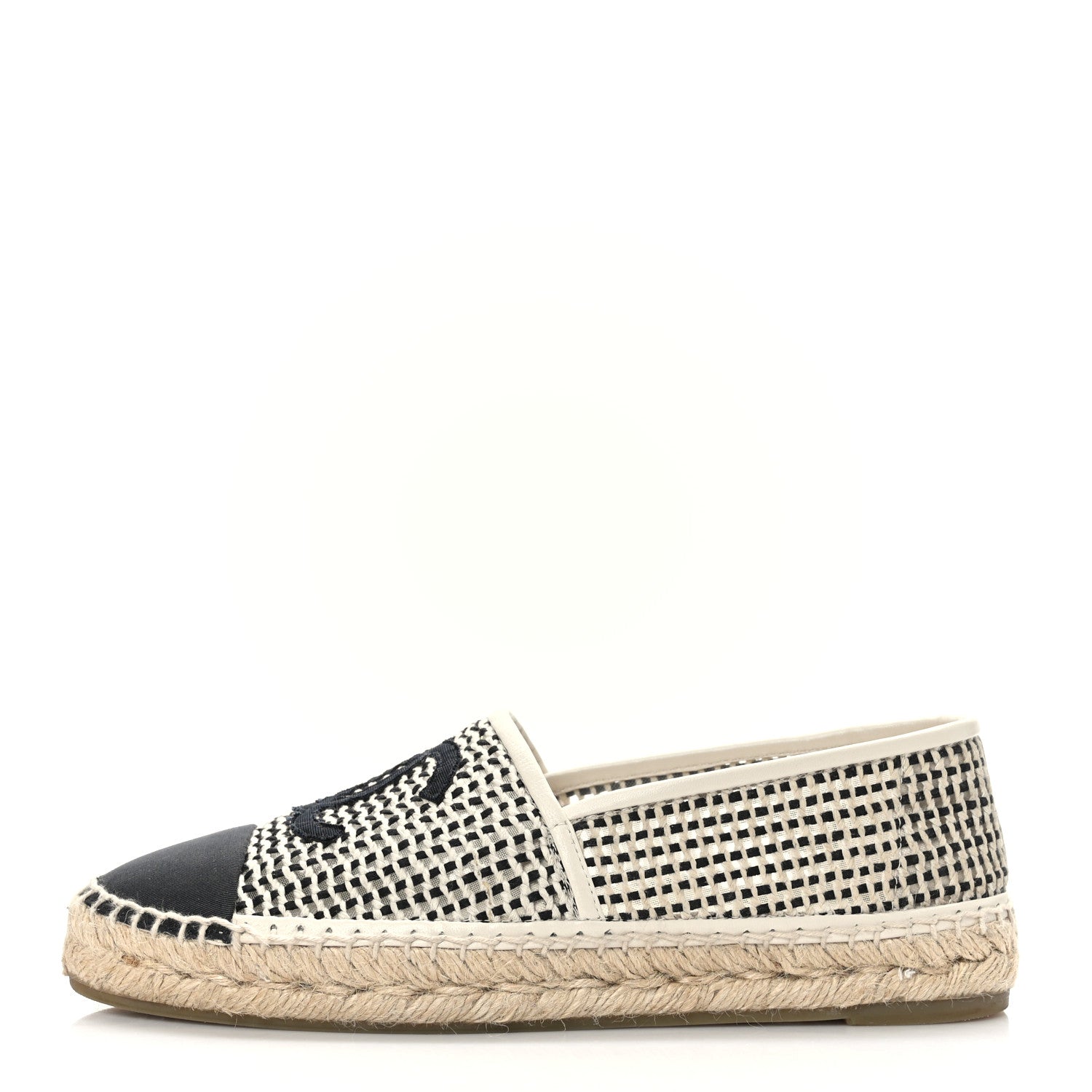 Chanel Mesh Grosgrain CC Espadrilles 39 Beige Black 1 of 7