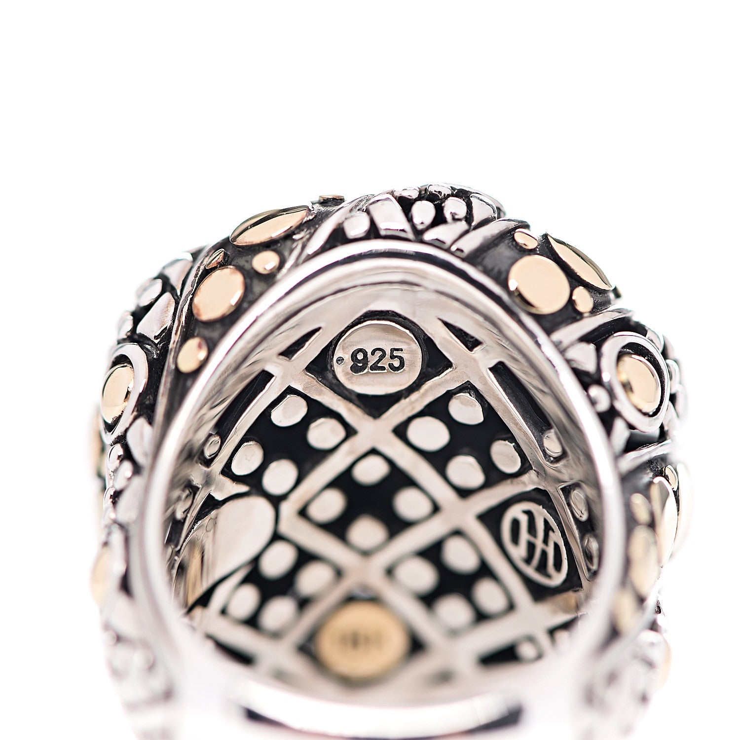 John Hardy Sterling Silver 18K Yellow Gold Jaisalmer Dot Ring 54 7 4 of 5
