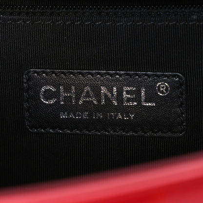 Chanel Patent Calfskin New Medium Plexiglass Boy Flap Red 6 of 10