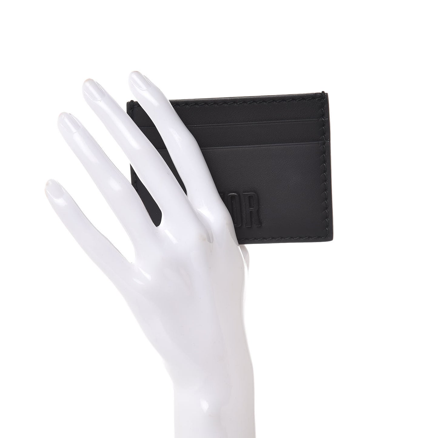 Calfskin D-Fence Card Holder Black