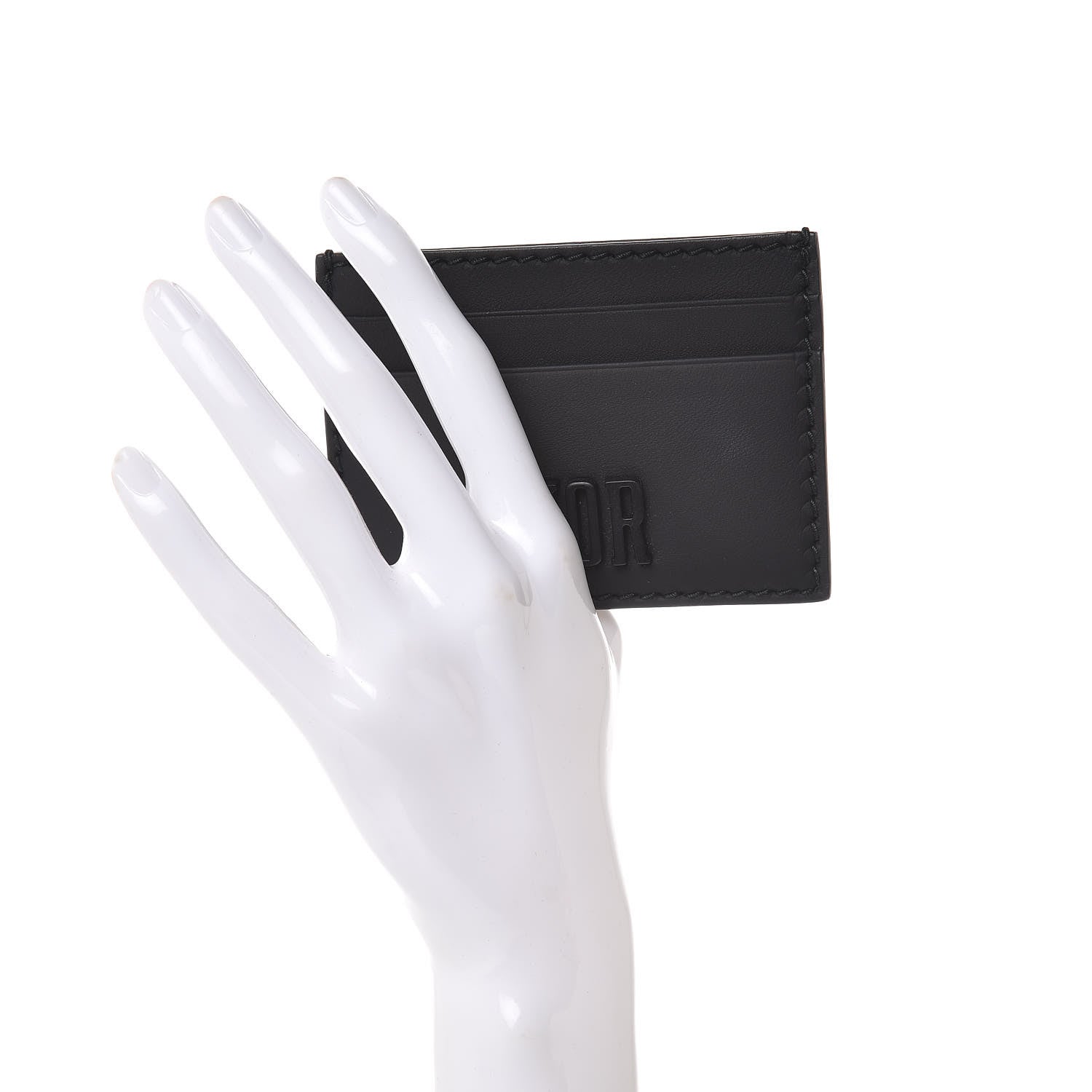 Christian Dior Calfskin D-Fence Card Holder Black 2 of 9