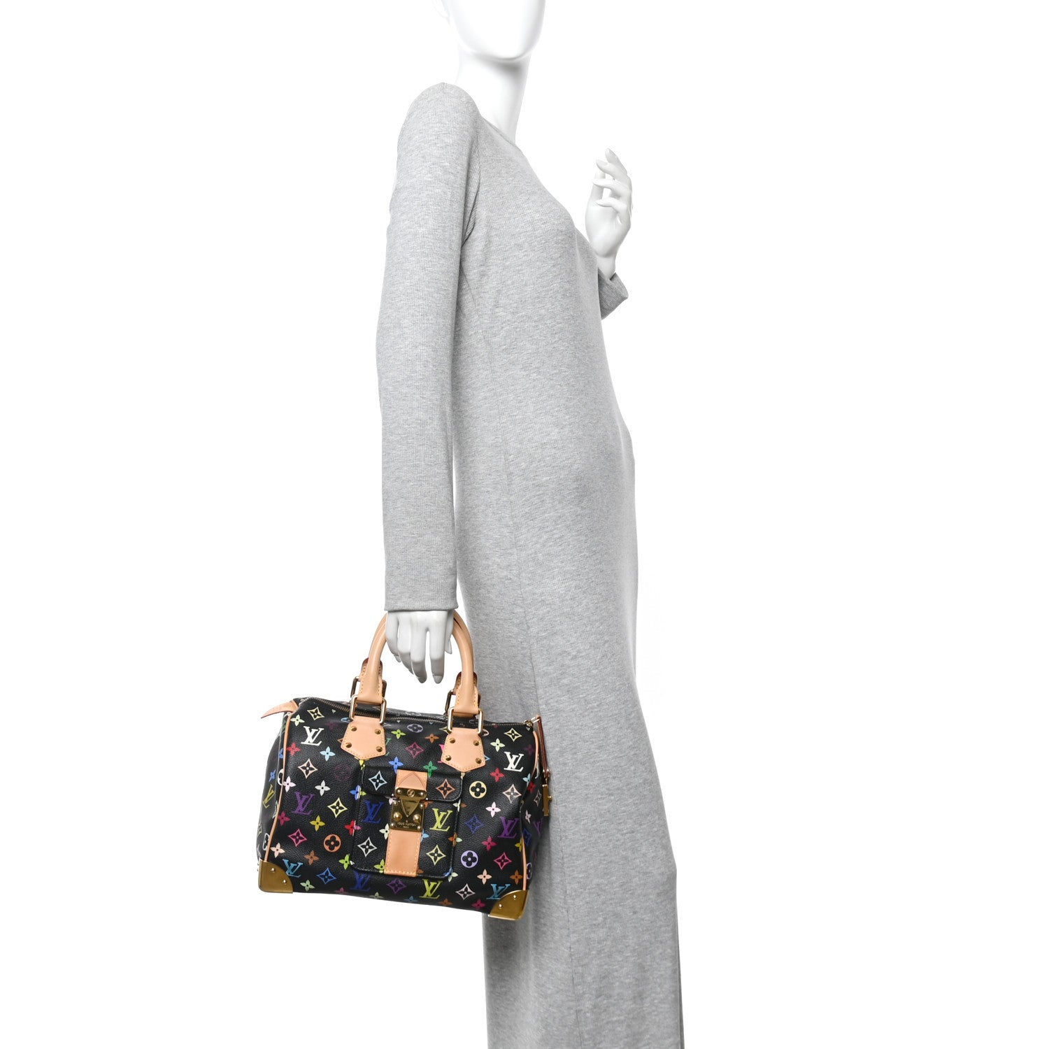 Louis Vuitton Monogram Multicolor Speedy 30 Black 2 of 11