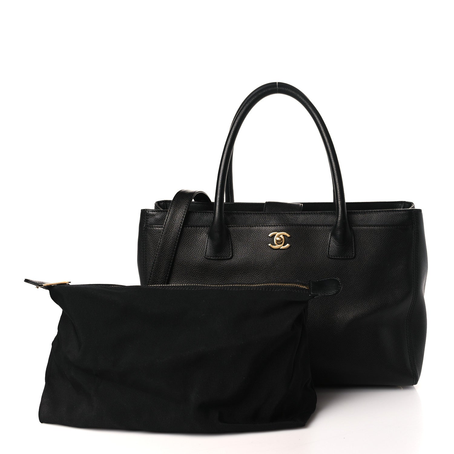 Chanel Calfskin Cerf Executive Shopper Tote Black 3 of 10