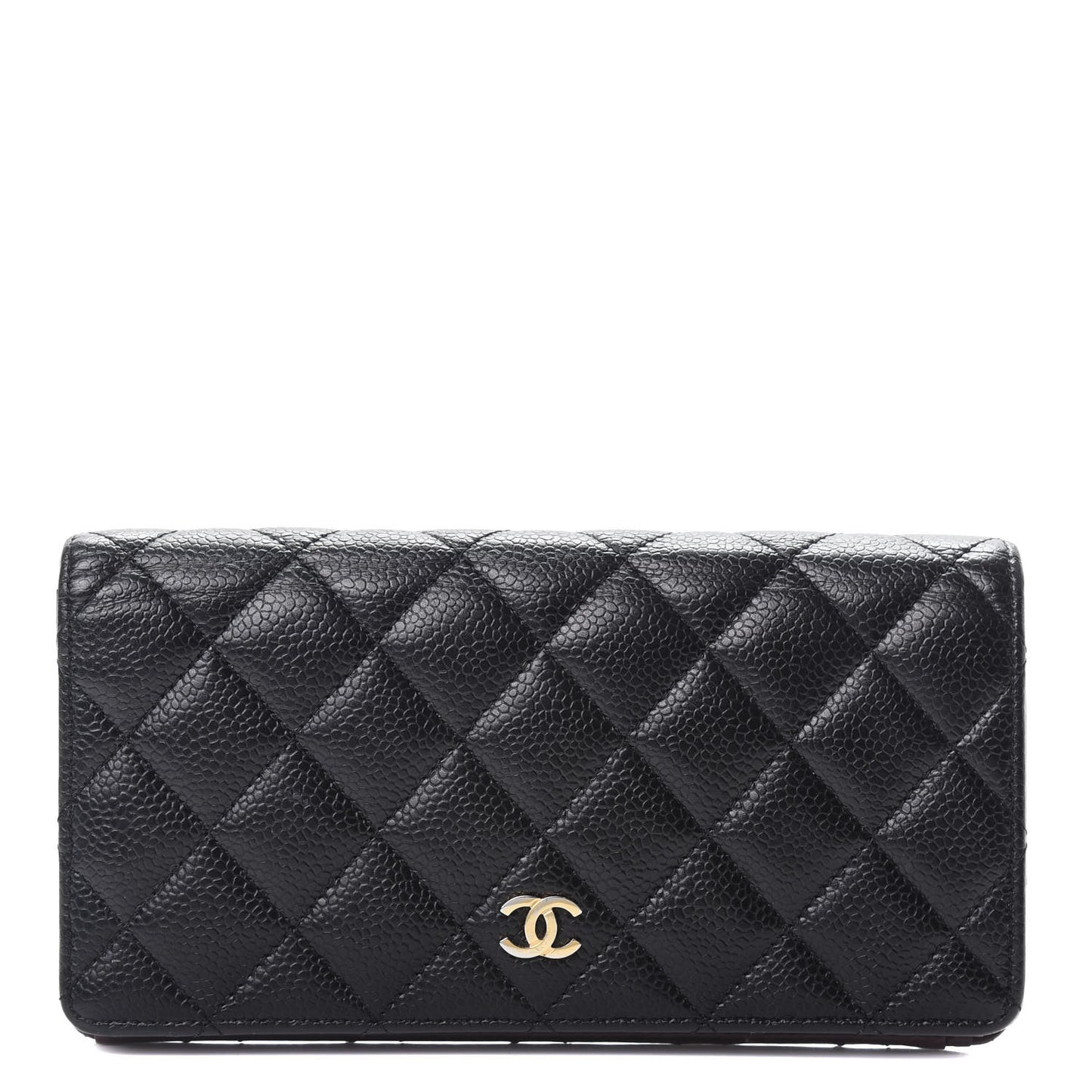 Caviar Quilted Yen Wallet Black