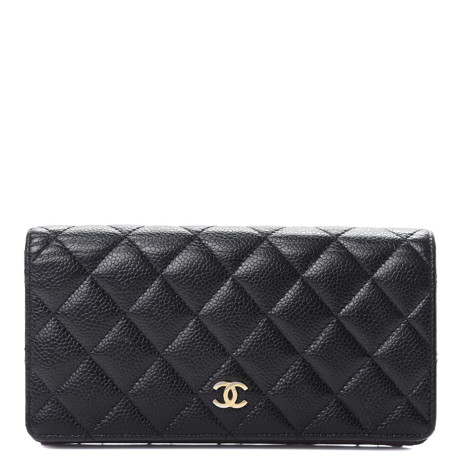 Chanel Caviar Quilted Yen Wallet Black 1 of 12