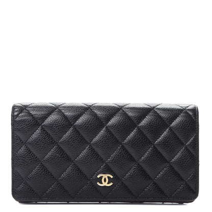 Chanel Caviar Quilted Yen Wallet Black 1 of 12