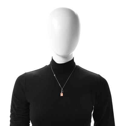 Louis Vuitton Crystal Precious Nanogram Name Tag Necklace Rose Gold Silver 2 of 6