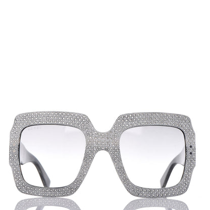 Gucci Crystal Square Frame Sunglasses GG0048S Grey 2 of 7