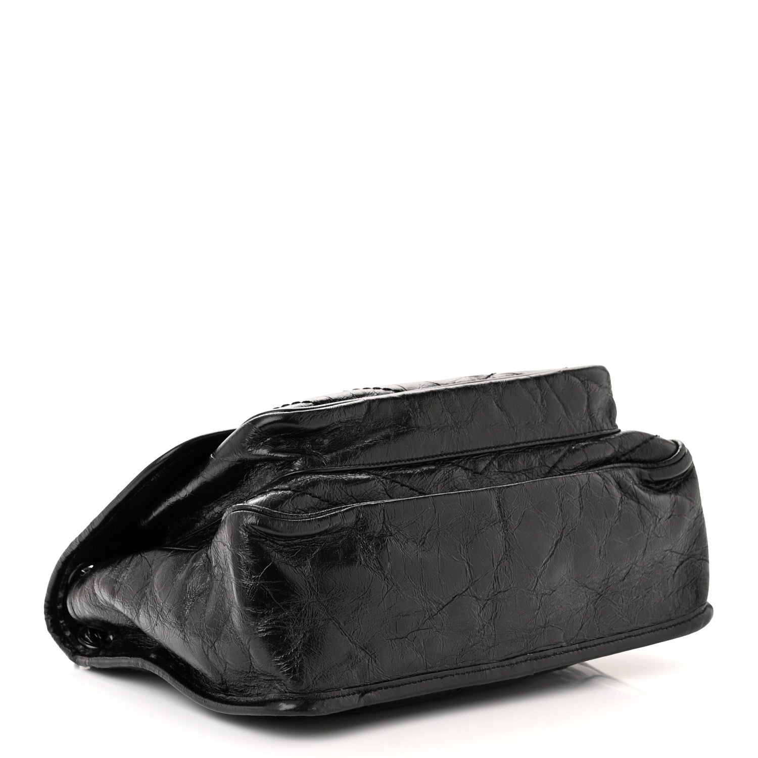 Saint Laurent Crinkled Calfskin Matelasse Monogram Medium Niki Chain Satchel Black 4 of 11