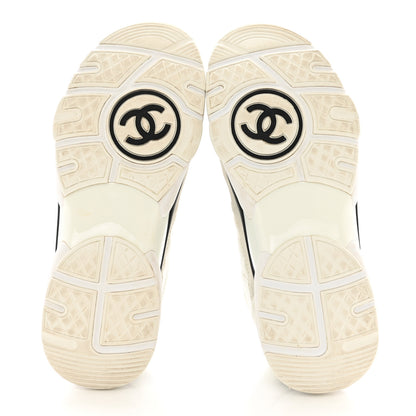 Chanel Fabric Suede Calfskin Quilted CC Sneakers 37 White 5 of 8