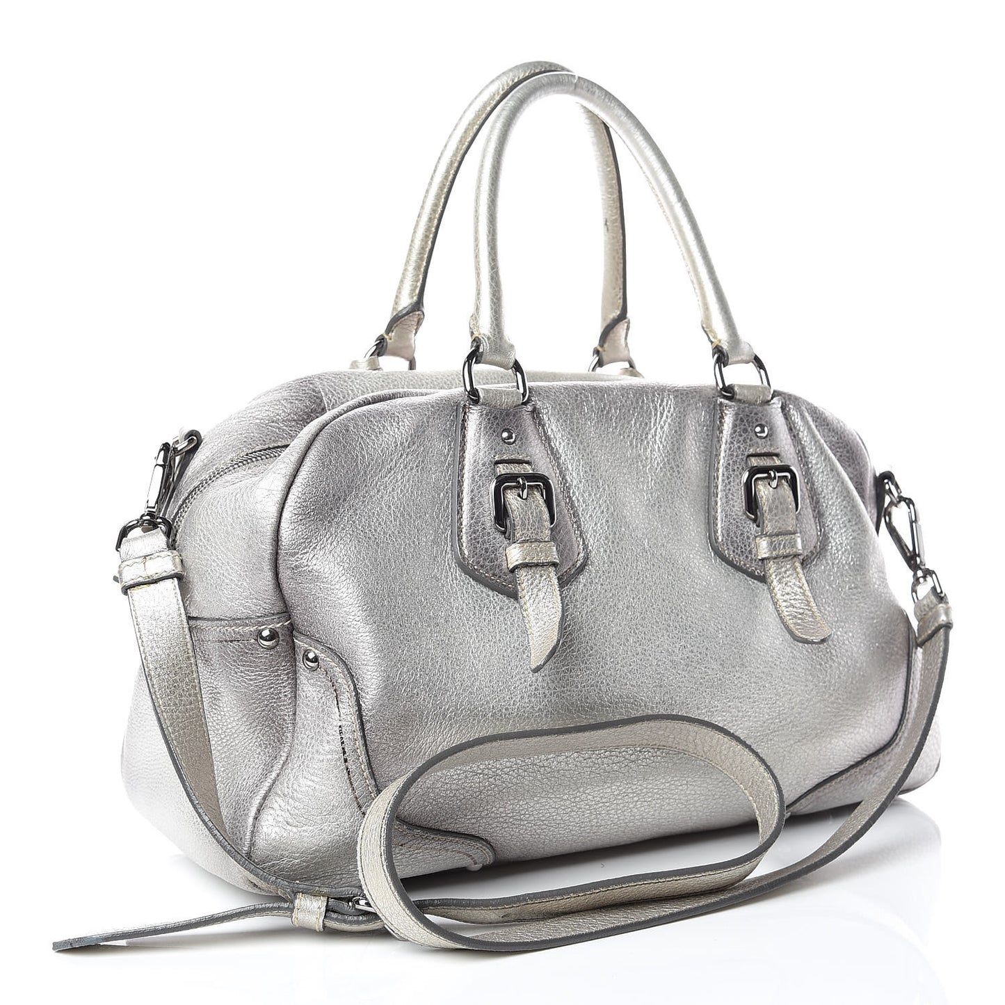 Cervo Lux Bowler Bag Argento