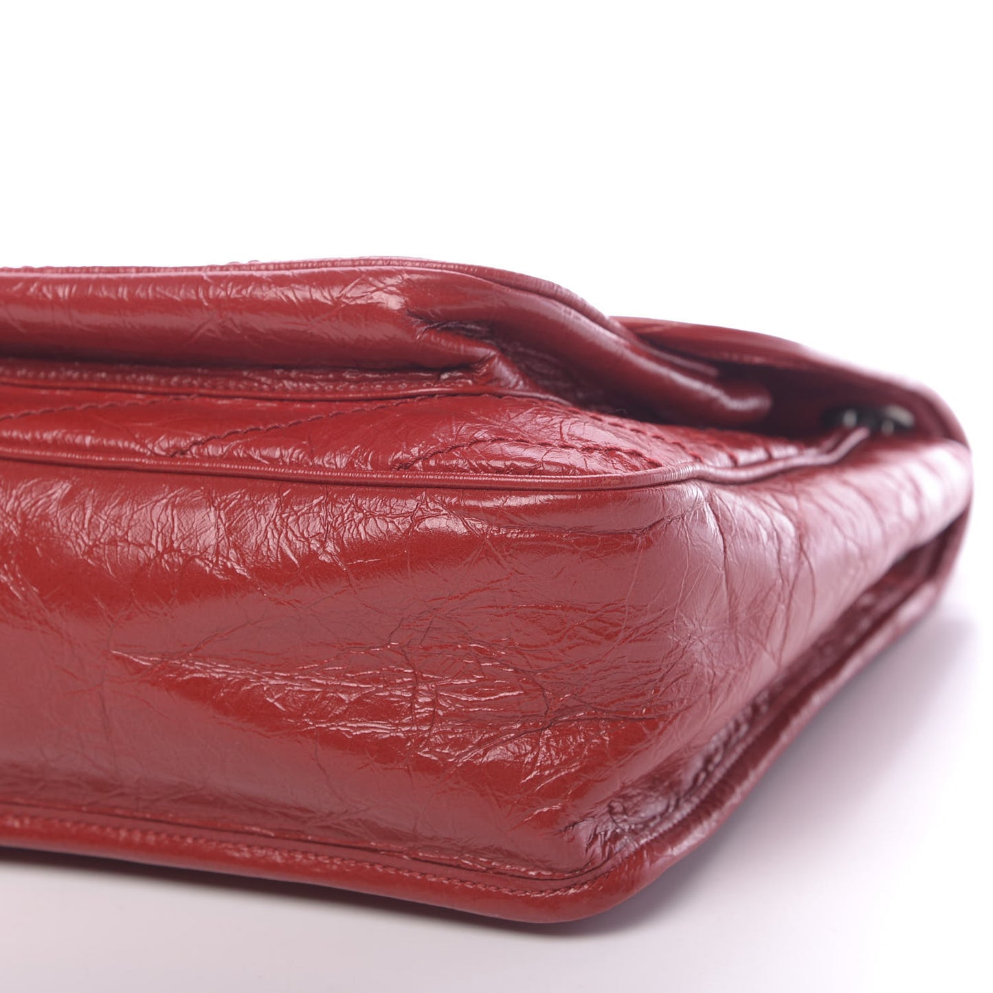 Crinkled Calfskin Matelasse Monogram Large Niki Chain Satchel Rouge Eros