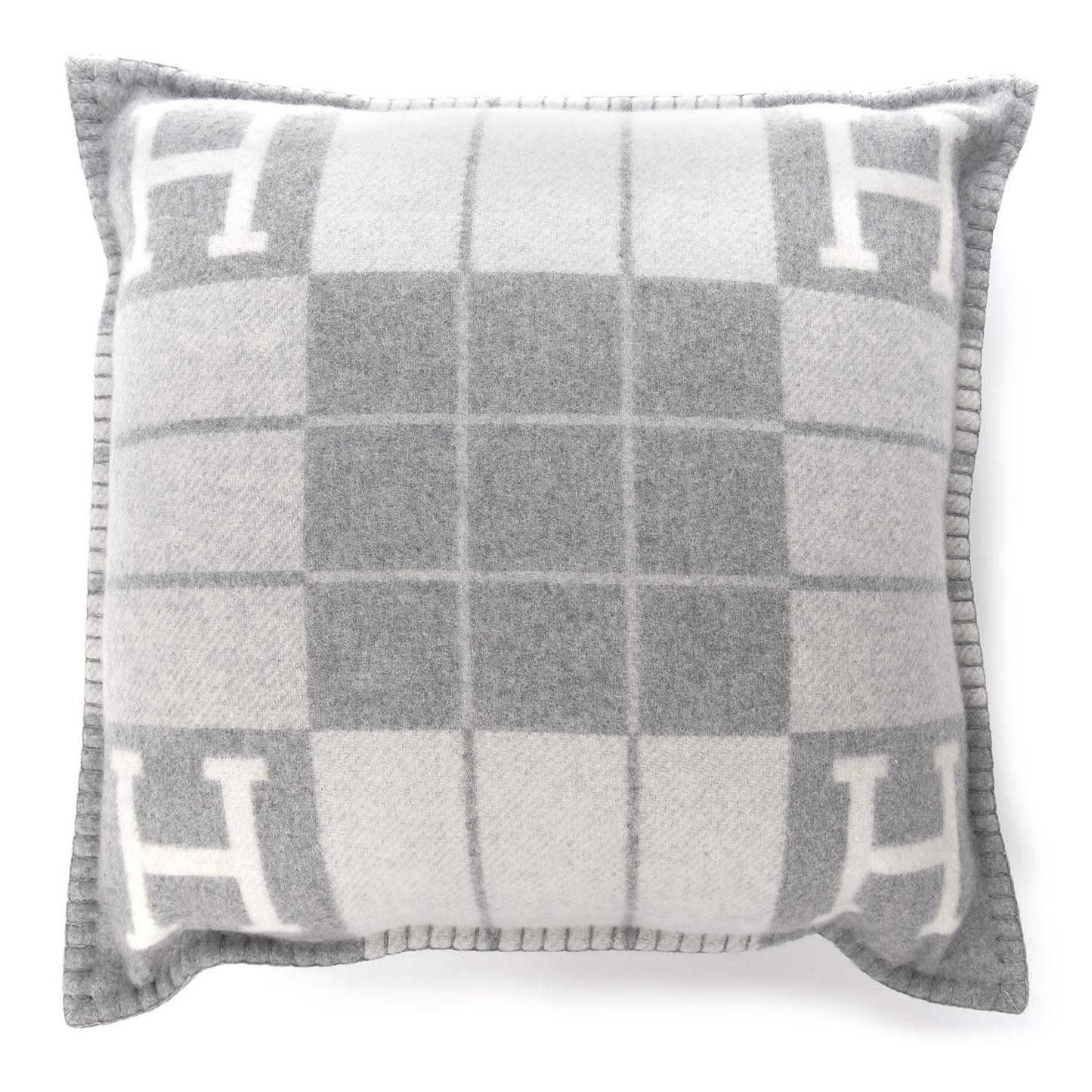 Wool Cashmere Avalon III Pillow PM Ecru Gris Clair