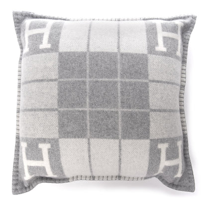 Hermes Wool Cashmere Avalon III Pillow PM Ecru Gris Clair 1 of 4