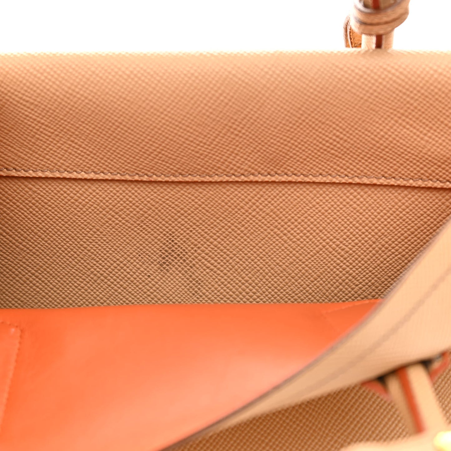 Saffiano Cuir Medium Double Bag Noisette Papaya