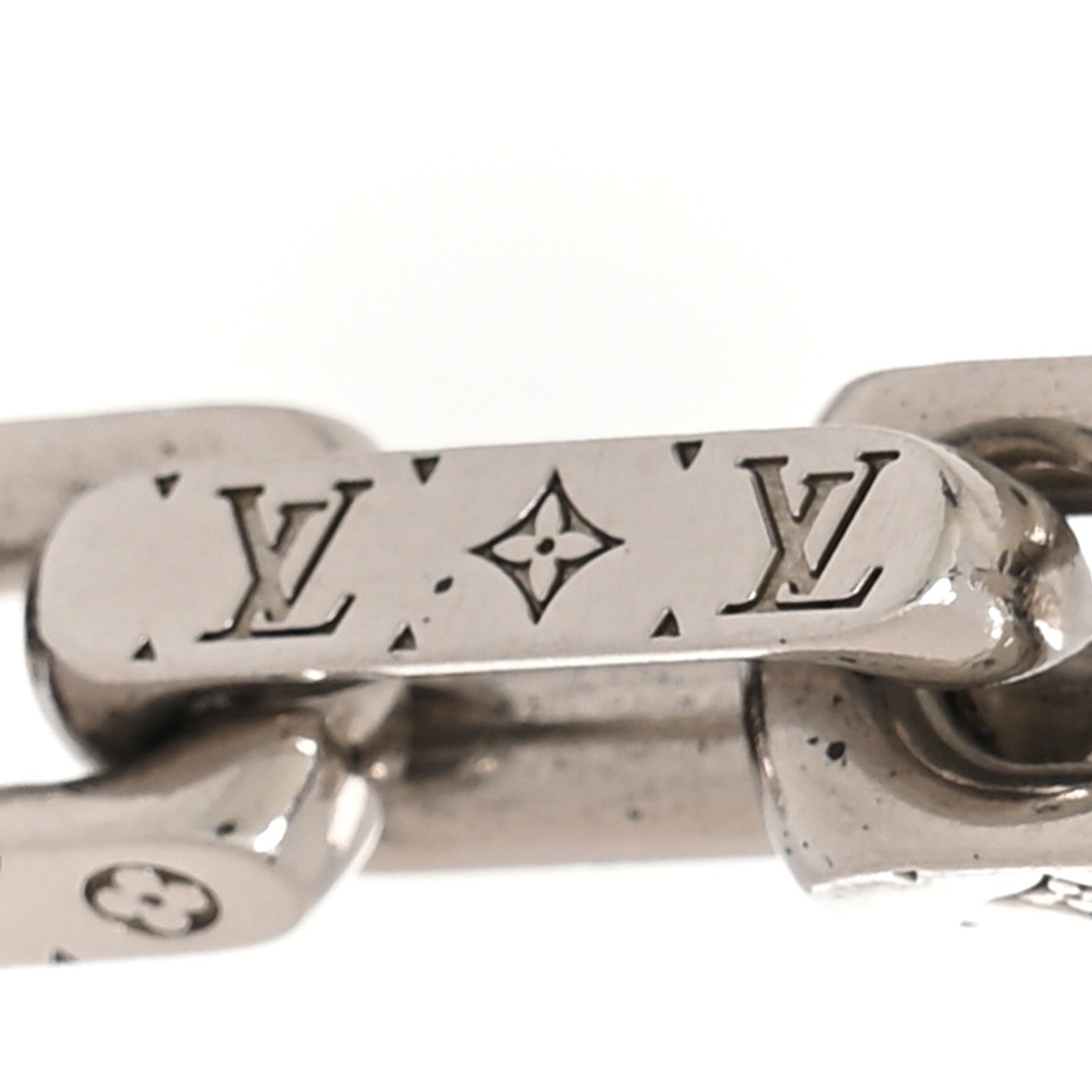 Louis Vuitton Monogram Chain Necklace Silver Silver 4 of 5