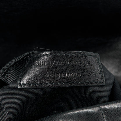 Saint Laurent Lambskin Quilted Monogram Monochrome Medium Loulou Puffer Chain Satchel Black 8 of 11